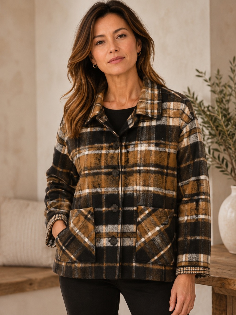 Charlie B NWOT Reversible Plaid Jacket Shacket Coatigan Soft Luxe Boutique XL